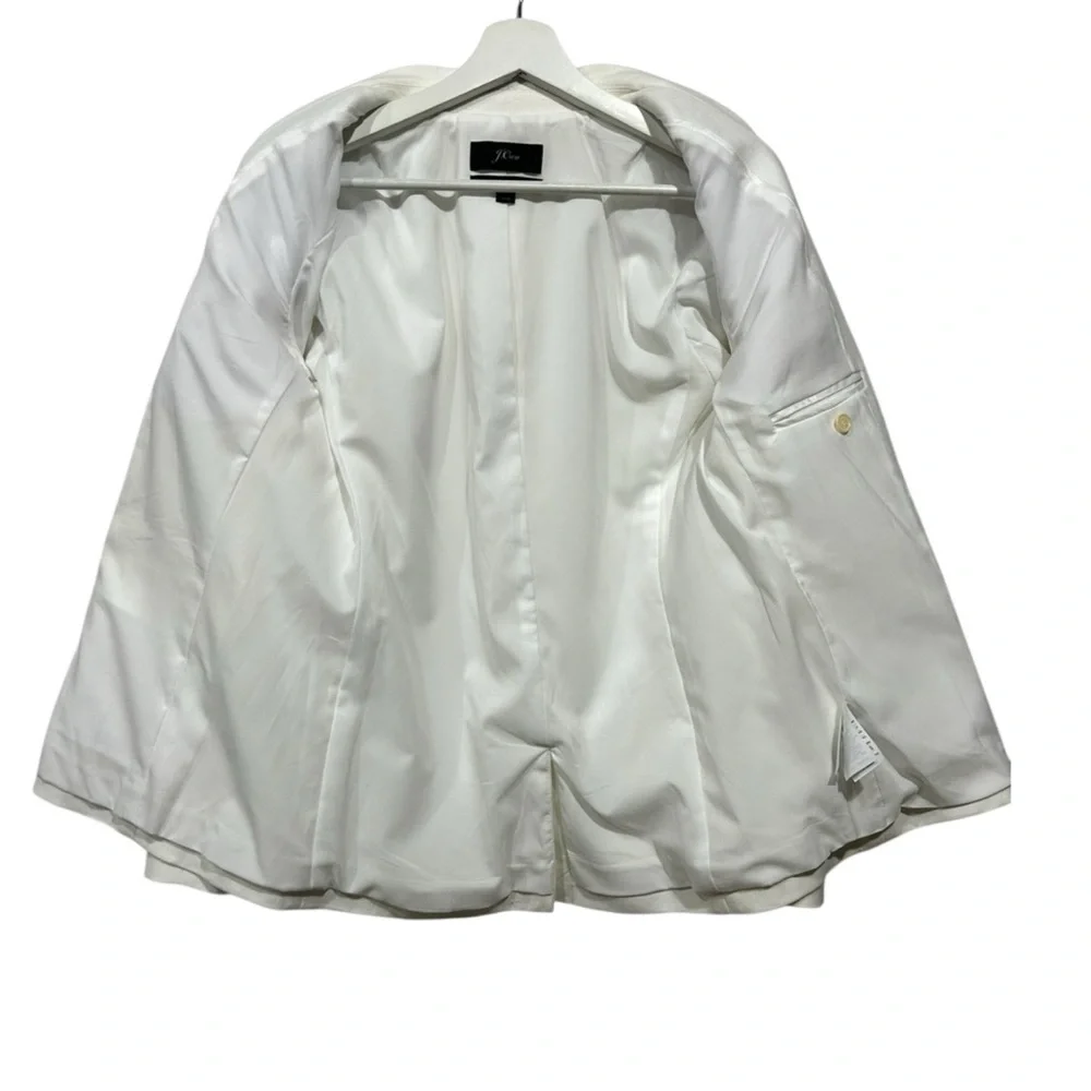 J. Crew Parke Blazer White Linen Classic Tailored Old Money Minimalist Fitted 6 - Picture 7 of 12